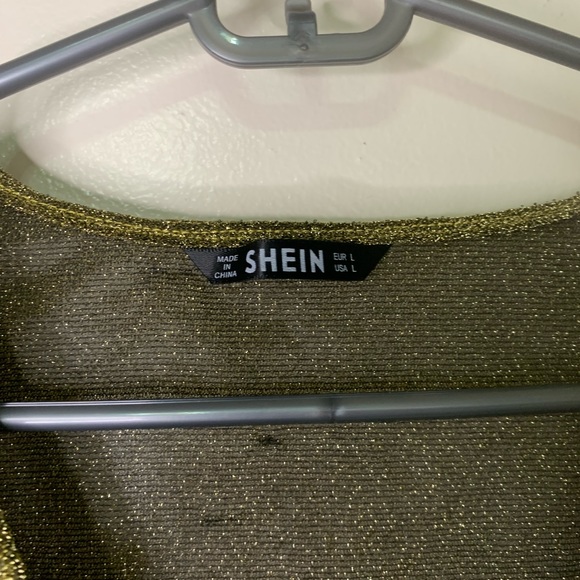 SHEIN Surplice Neck Glitter Spliced Bodysuit - Picture 5 of 5